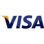 Visa Logo In Dark Blue And Sky Blue With Golden Touch