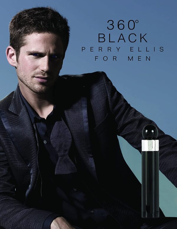 Portrait of a man with black perry ellis for men