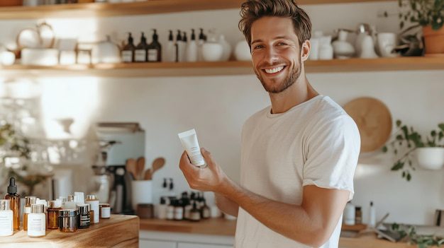 smiling-man-with-organic-skincare-sunlit-kitchen_903942-13158